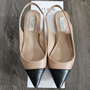 Steven New York Marina Women's Black and Tan Slingback Flats